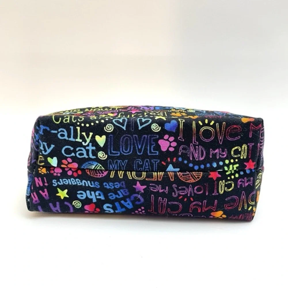 Cat Lovers Makeup Bag Zipper Pouch‎ Colorful Rainbow